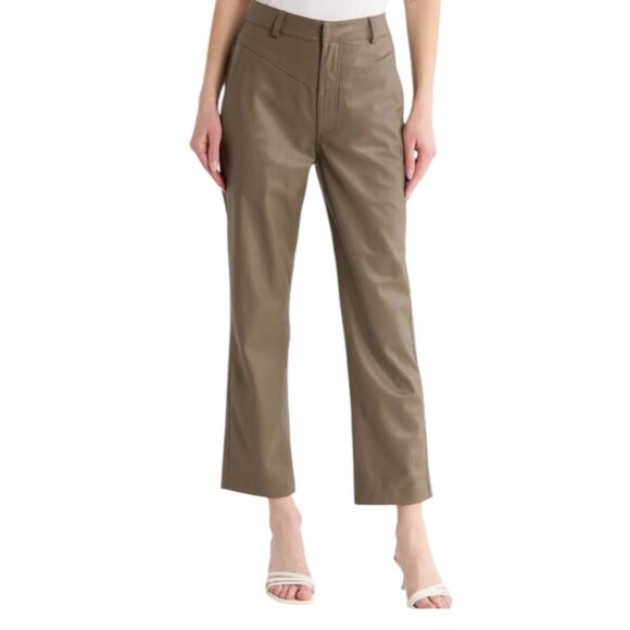 NWT AG Cleo Portobello Road Vegan Leather Cropped Pants Size 29 Reg. $328 - Picture 1 of 12